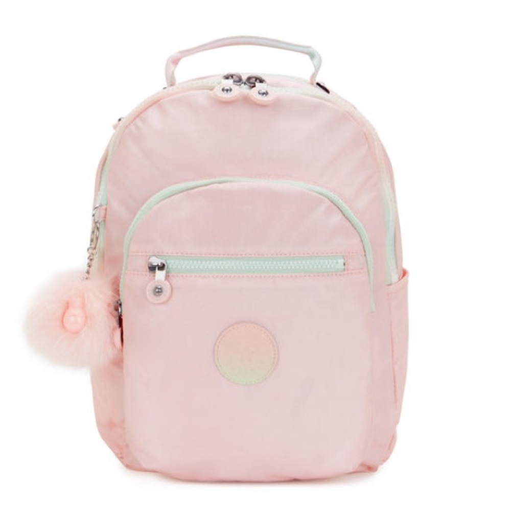 NWT - Kipling Seoul Small Metallic Tablet Backpack in Blush Metallic